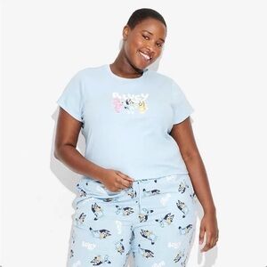 Women's 3X Bluey Characters Short Sleeve Graphic Baby T-Shirt